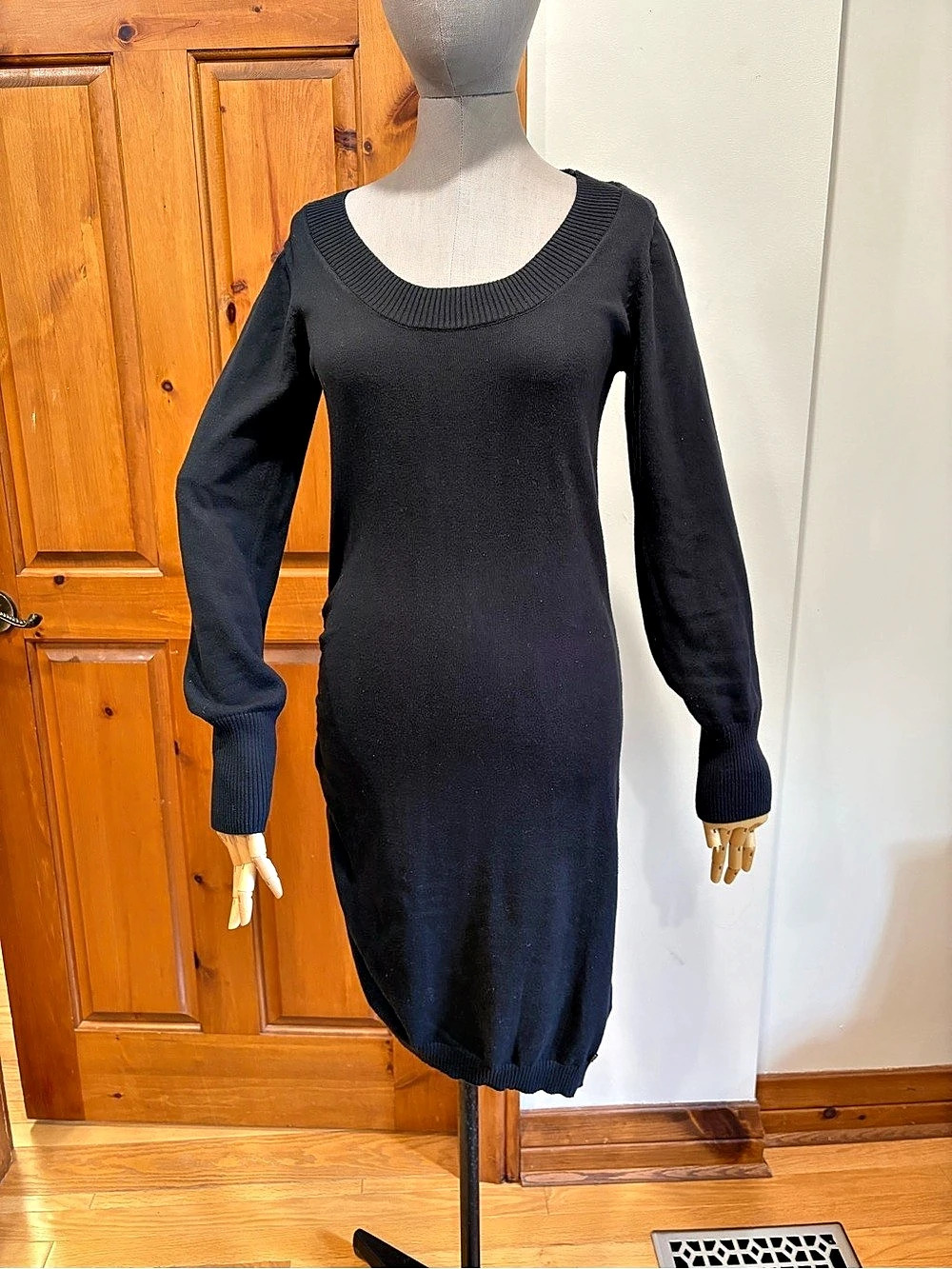 Bench 100% cotton Black Knit Midi Dress Size Medium